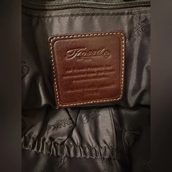 Fossil Vintage Brown Leather Shoulder Bag Handbag Purse 75082 - Picture 7 of 11